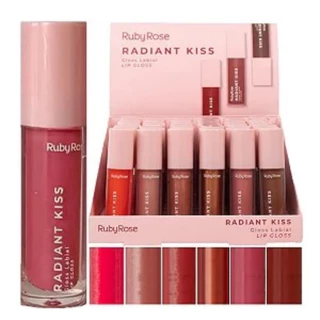 Lip Gloss/Gloss Lábial Radiant Kiss Alta Pigmentação Ruby Rose 4g - HBL6400 em Oferta na Shopee