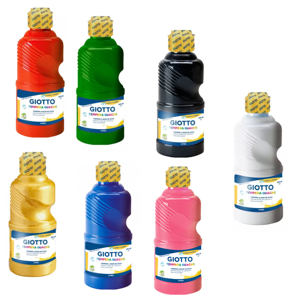 Tinta Guache 250ml Garrafa Giotto p/ uso em Isopor,EVA,madeira,papel ...