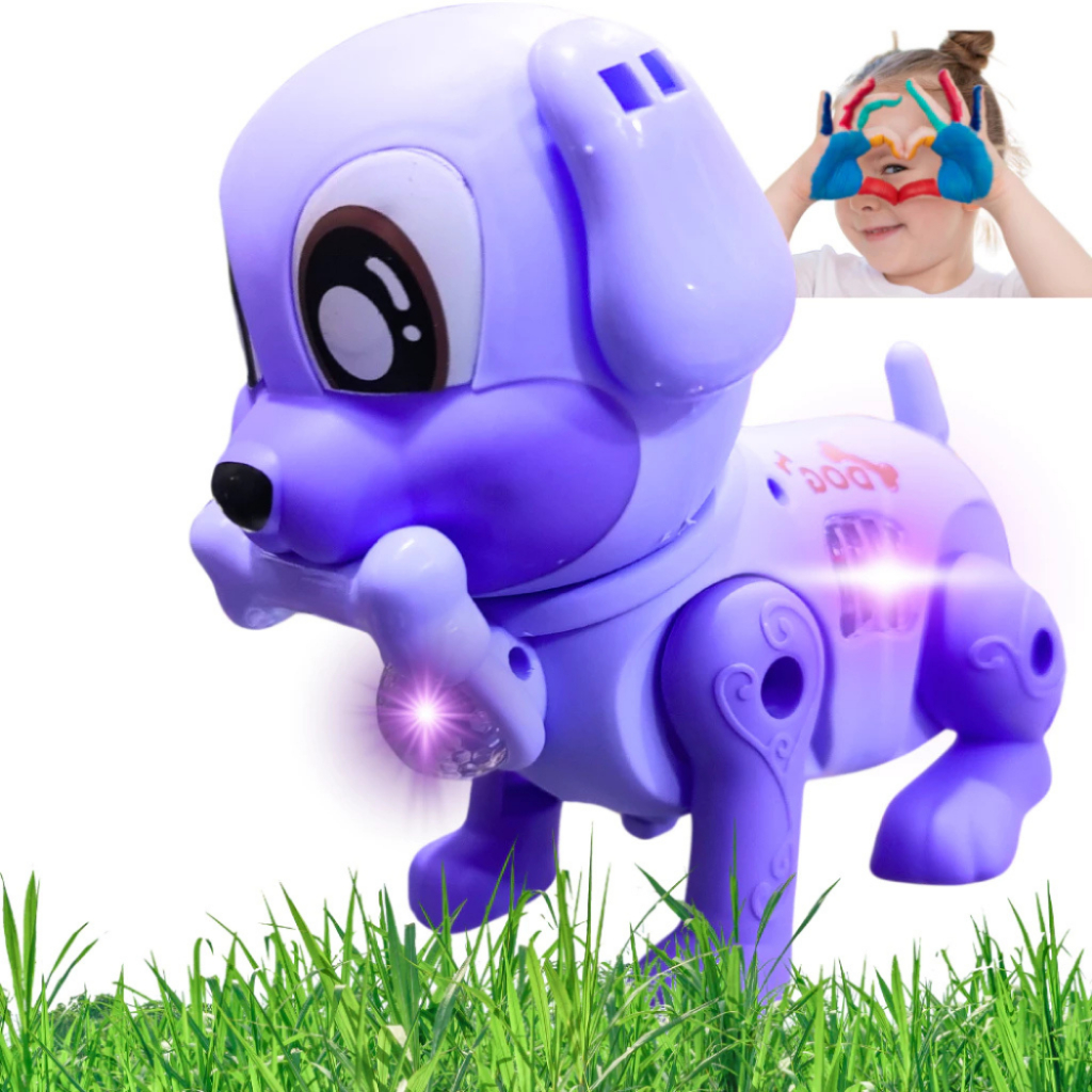 Cachorro que anda com luz e som brinquedo interatico presente dia das ...