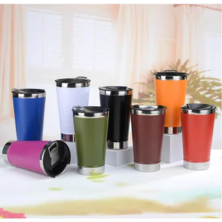Copo Térmico personalizado com seu NOME ou LOGO com tampa e abridor 473ml