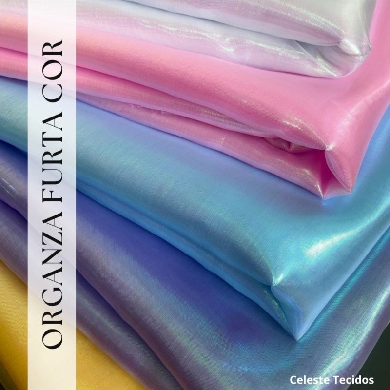 Tecido organza Furta Cor holográfica (1m X 1,50) | Shopee Brasil