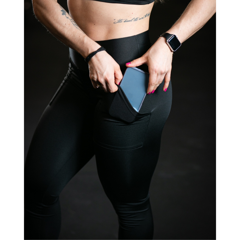 Legging Com Bolso Cintura Alta Suplex Modela Fitness Academia Moda ...