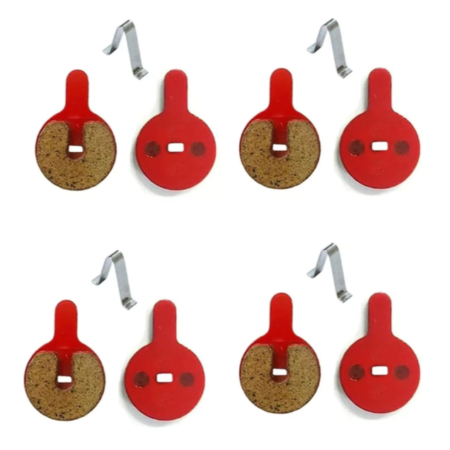 4 Pares de Pastilha de Freio Disco com Furo e Mola – Bike Aro 29 | Marca AVIOS - Modelo P01 Furada