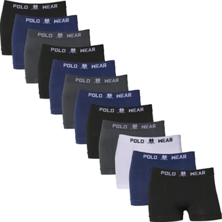 Kit 12 Cuecas Boxer Polo Wear Infantil Microfibra Sem Costura Cueca Box Confortável Menino