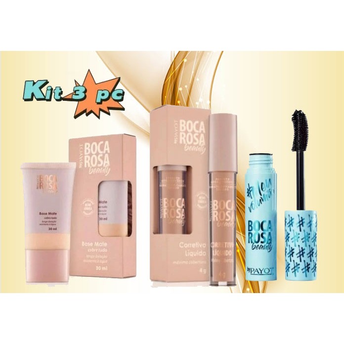 NOVO KIT Boca Rosa Beuty Base + Mascara Para Corretivo e Cilios ...