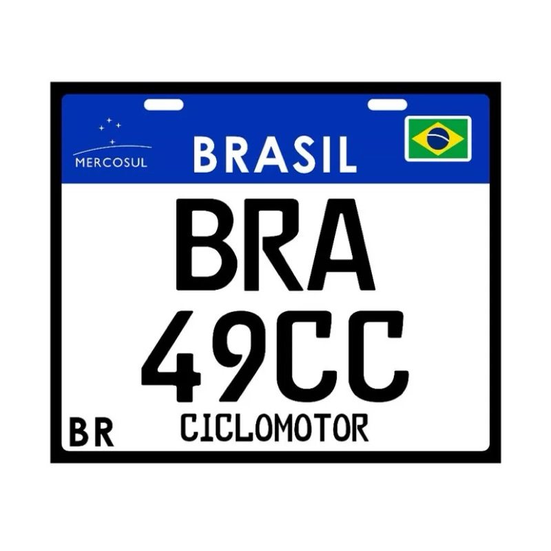 Placa BRA 49CC Ciclomotor Para Identificaçao decorativa Moto | Shopee ...