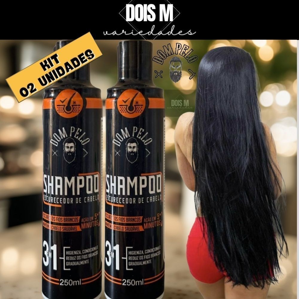 Kit Shampoo Escurecedor Reduz Fios Brancos Gradualmente Dom Pelo Shopee Brasil