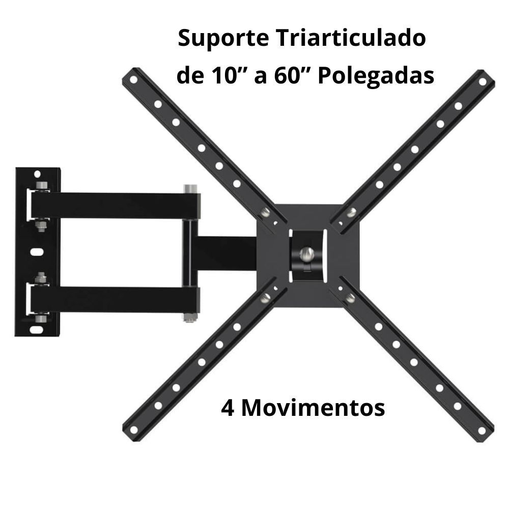 Suporte de Tv Tri-articulado 10" a 60" Polegadas | Shopee Brasil