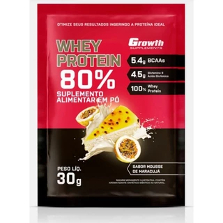 Dose Whey Protein 80% Pura Proteína - Sachê 30g - Growth Suplementos