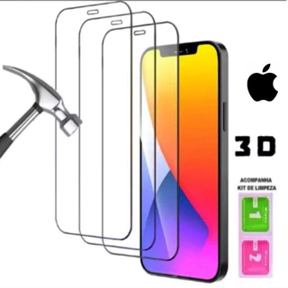 Película De Vidro Temperado 3D/9D Para iPhone 11 12 13 14 15 16 6 7 8 XR XS PLUS PRO PROMAX