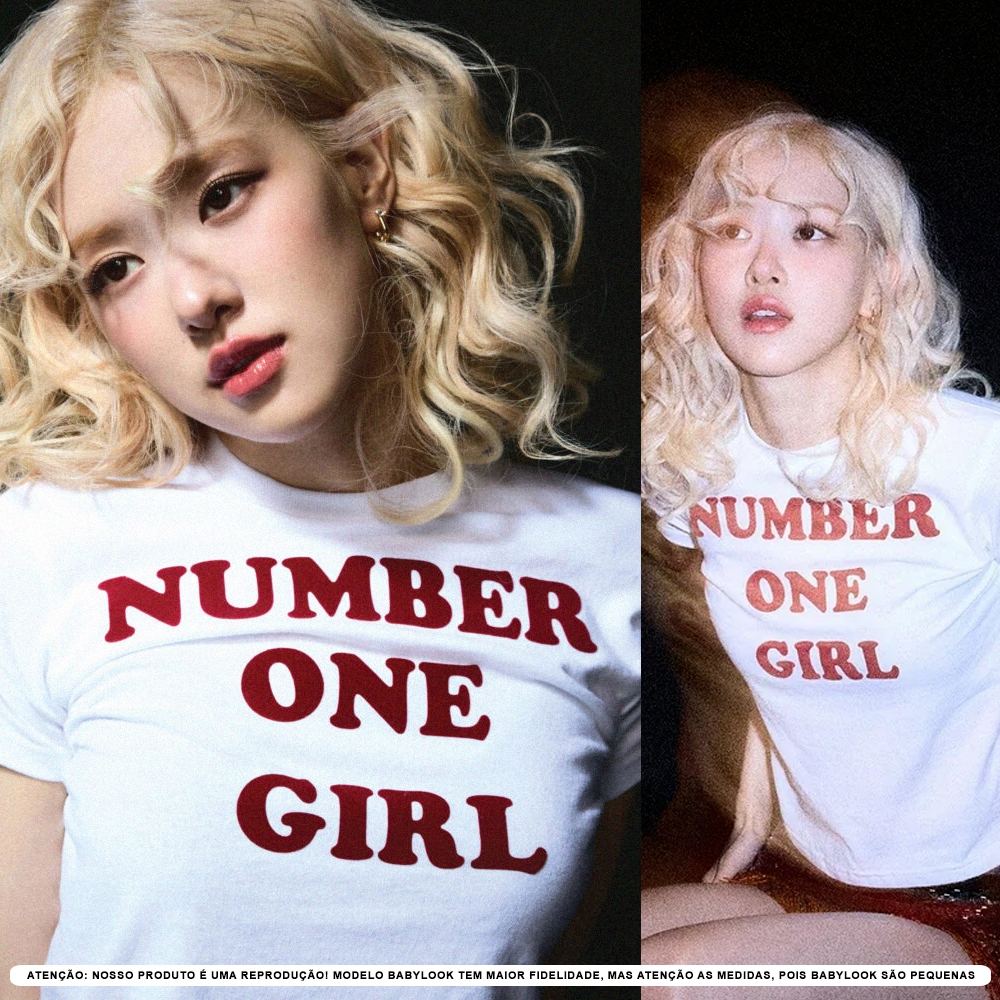 REPRODUÇÃO] Camiseta Unissex 'Number One Girl' ROSÉ Blackpink
