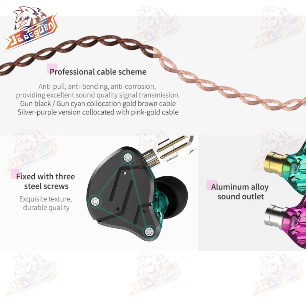Fone de ouvido in-ear gamer KZ Audio ZSN/ Pro/Pro X/Pro 2 Standard