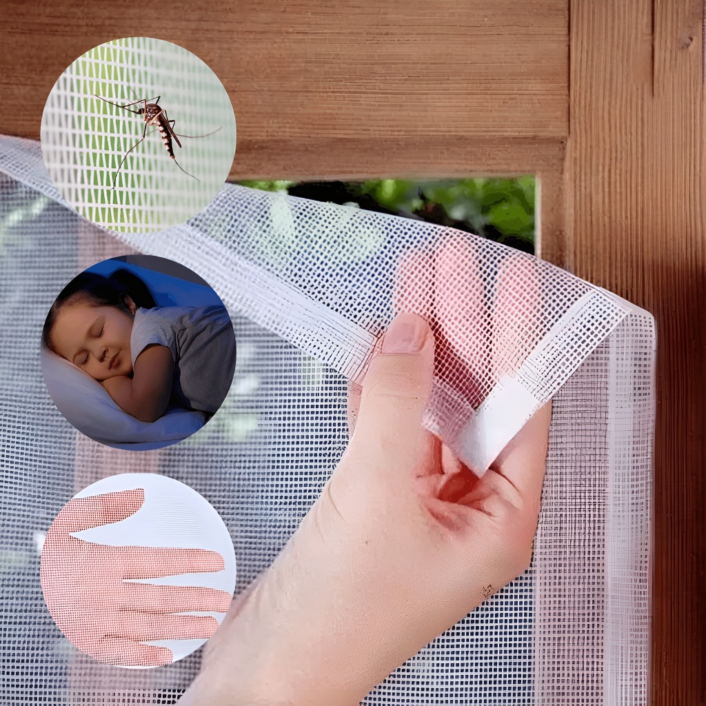 Kit Tela Mosquiteiro Anti-inseto Mosquito Janela Com Autocolante Verão Casa Repelente Insetos Dengue