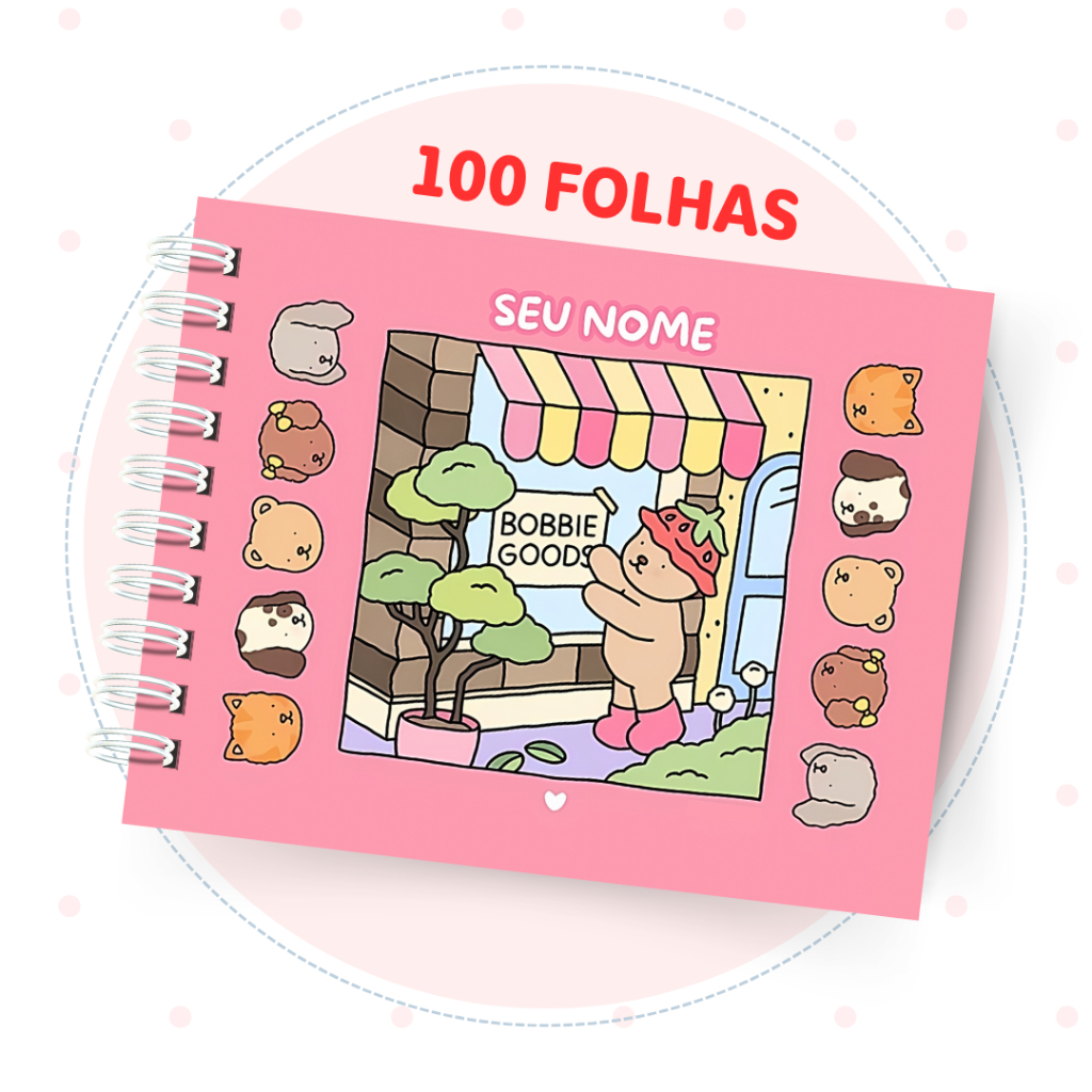 Livro Bobbie Goods A5 para Colorir- Com 100 folhas grossas e capa dura ...