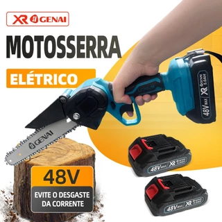 48V Brushless Mini Motosserra Elétrica Portátil 8 Polegadas 2 Bateria