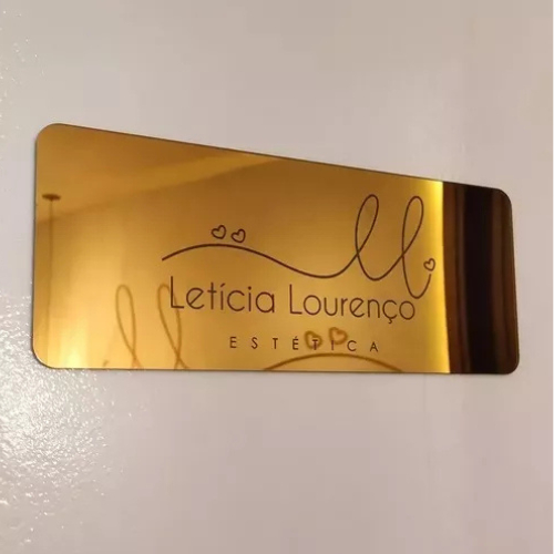 Placa Identificação Sinalização De Porta Personalizada acrilico espelhado
