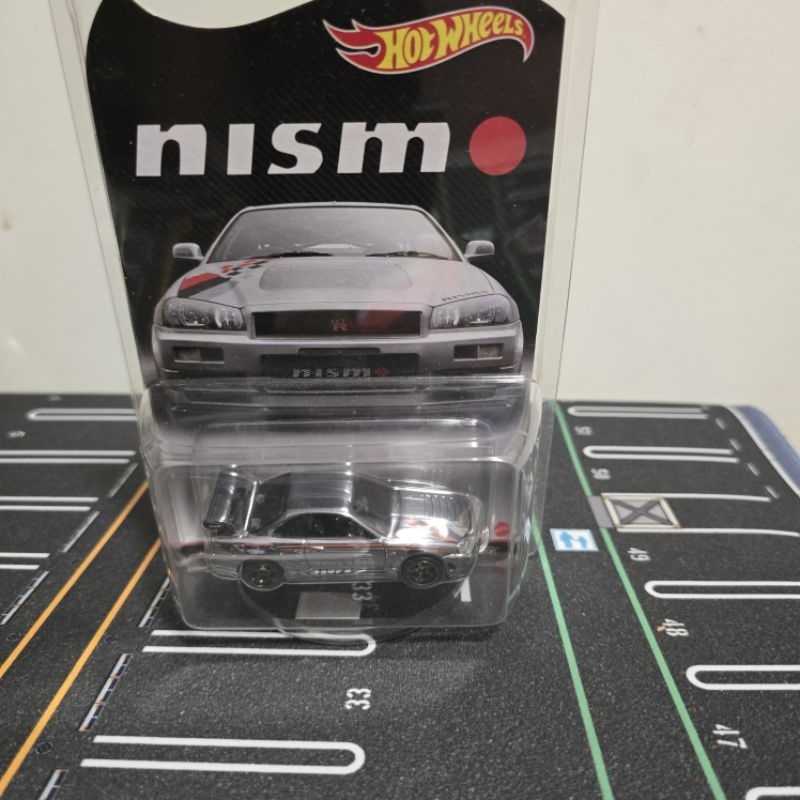 Hot Wheels RLC Nissan Skyline GT-R BNR34 Nismo Cromado Prata Hot Wheels RLC Nissan Skyline GT-R BNR34 Nismo Cromado Prata