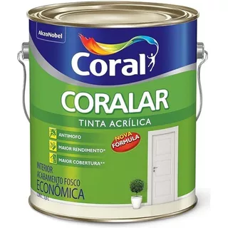 Tinta Acrilica+Desempenho Coralar Lata 3,6 litros Coral