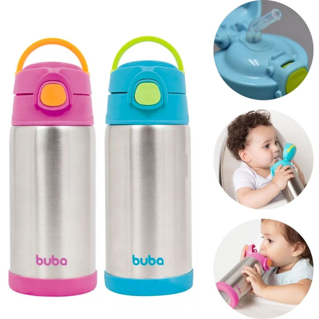 Garrafa Térmica Infantil Buba Parede Dupla 400ml Bpa Free Copo Termico ...