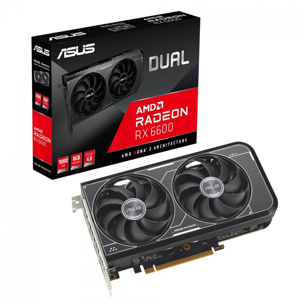 Placa De Vídeo Asus Amd Radeon Rx 6600 Dual 8gb Gddr6