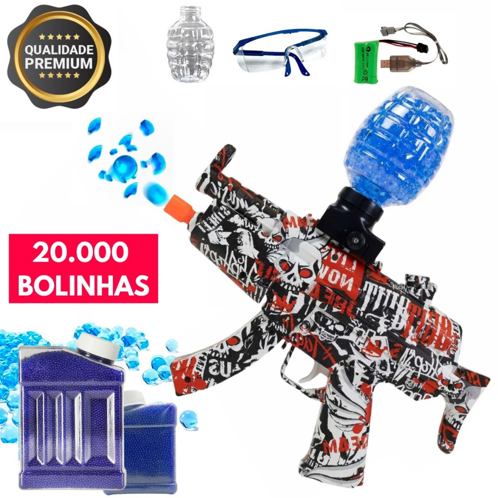 Arminha De Gel Orbeez MP5 + 20.000 Mil Bolinhas E Óculos | Shopee Brasil