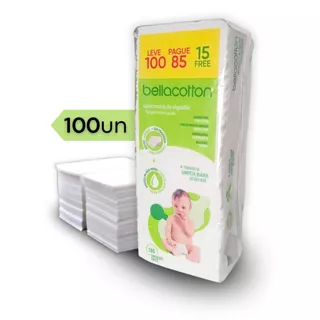 Algodão quadrado bebê bellacotton 100 unidades em Oferta na Shopee