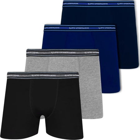 Kit com 4 cuecas boxer em algodão respirável masculino adulto - Lupo