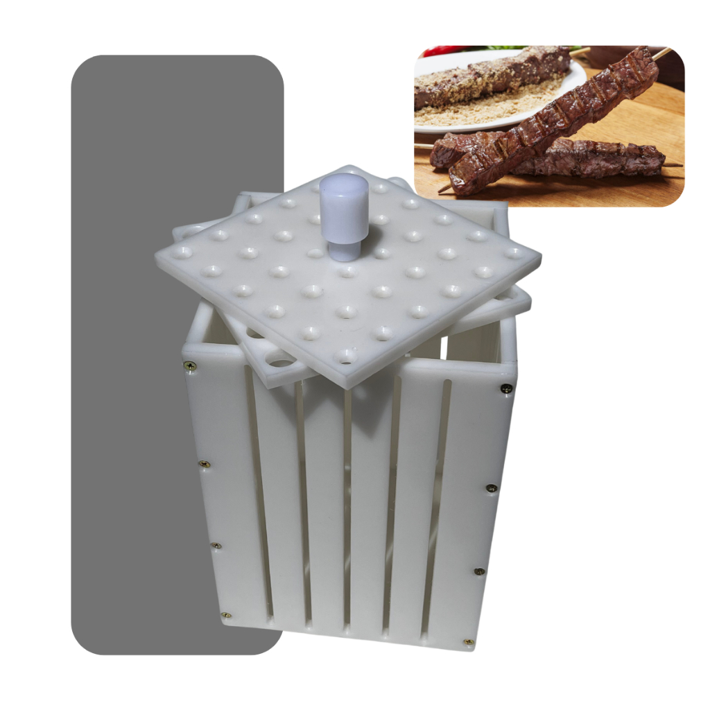 Máquina Formadora Espetinhos Churrasco 90 A 120 Gr De Carne + Faca