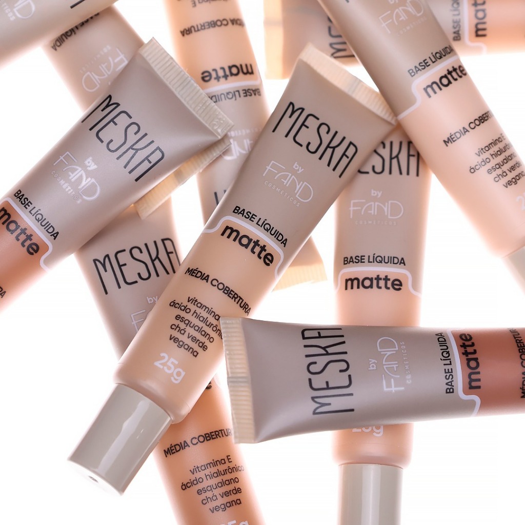 Base Líquida Matte Meska by Fand Makeup Média Cobertura Resistente a ...