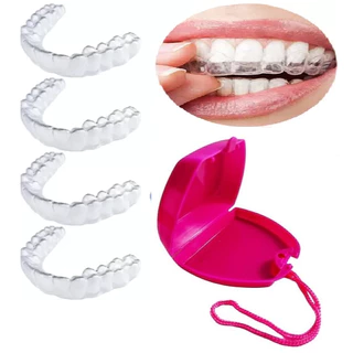 4 Placa de Bruxismo Silicone Moldável Aparelho Inferior e Superior e Estojo em Oferta na Shopee