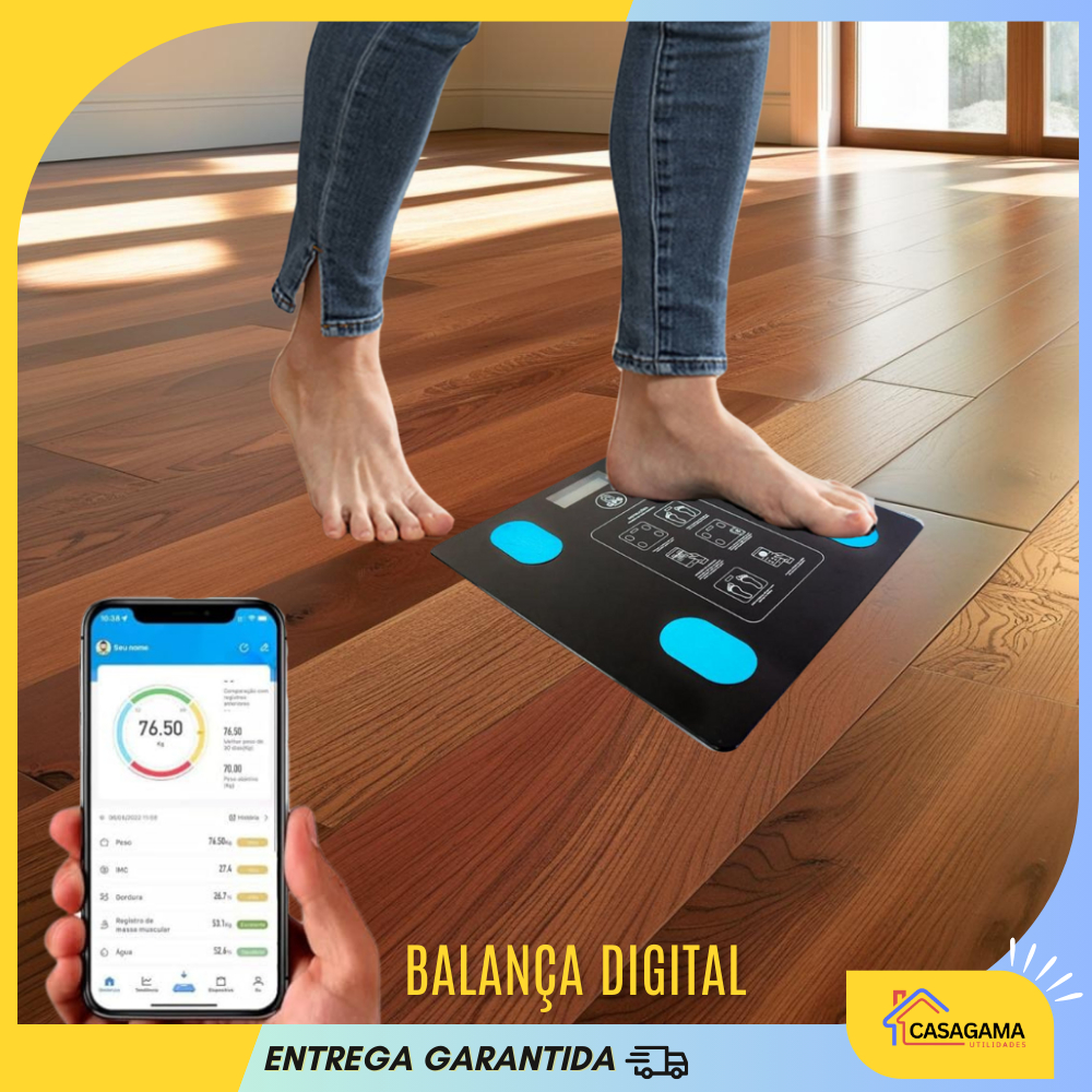 Balança Bioimpedância Digital Corporal Profissional Suporta Até 180kg ...