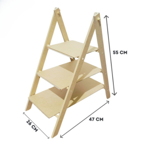 Escadinha Decorativa 3 Andares em MDF 55cm Perfeita para Decorações e ...