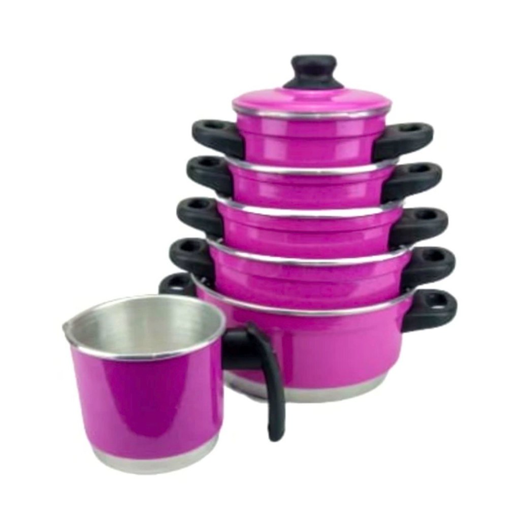 jogo de panelas 5 peças rosa Pink + fervedor 12 | Shopee Brasil