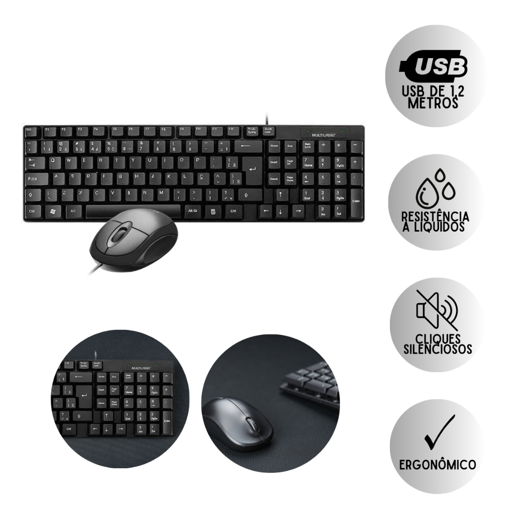 Kit Teclado E Mouse Barato Custo Beneficio Valor Atacado Usb
