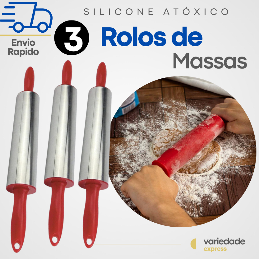 Kit3 Rolos de Massa Linha Premium – Ideal para Pizzarias e P