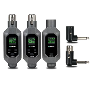 Conversor de microfone sem fios UHF Transmissor e recetor XLR Sistema sem fios para microfone dinâmico para 2 microfones
