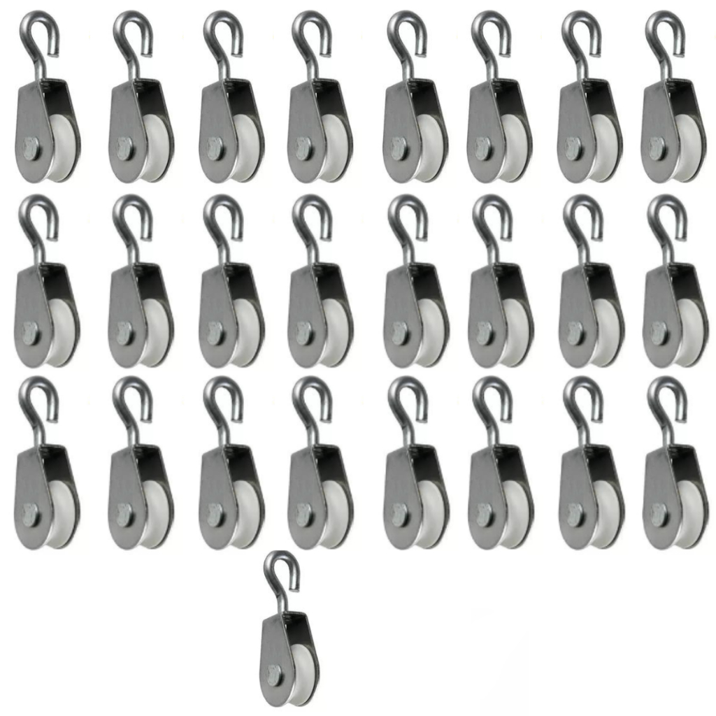 Roldana 2cm Para Varal Unidades. Metal Com Plástico Com Gancho