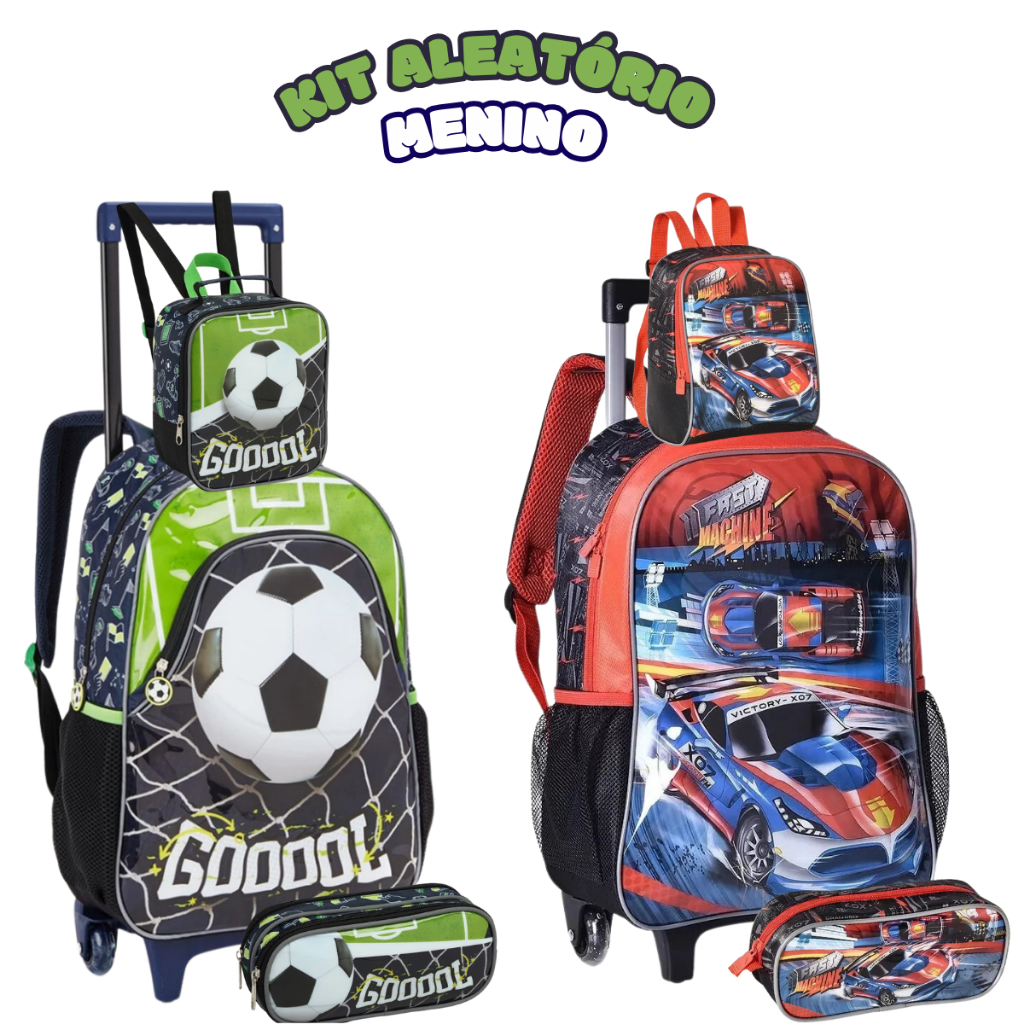 Kit Mochila Infantil Aleatório Menino Linda Reforçada Prática | Shopee ...