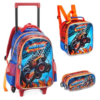 Kit Mochila 2 Em 1 Infantil Menino Carros Linda Reforçada Prática Multifuncional em Oferta na Shopee