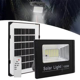 Refletor Led Solar 100w Holofote Placa Bateria à Prova D