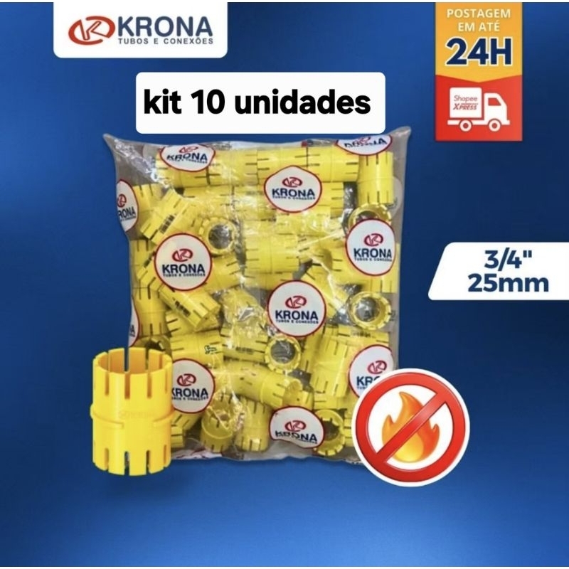 Kit 10 Luva Pressão emenda de conduite para Eletroduto Corrugado ...