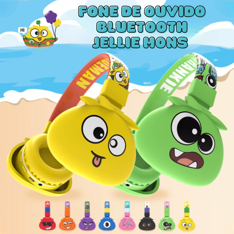 Fone De Ouvido Bluetooth Sem Fio Recarregável JellieMons Xtrad Infantil ...