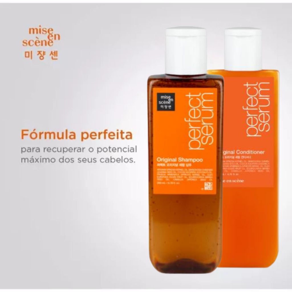 Kit Shampoo e Condicionador Mise en Scene Perfect Serum Original 200ml ...