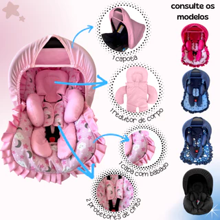Kit 5 peças para bebê conforto Capa Protetor Cinto Capota Redutor 0-13 kg Galzerano Cosco Burigotto em Oferta na Shopee