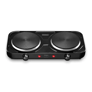 Fogão Elétrico Versão 2025 Portátil 2 Bocas Elgin Preto 2000w