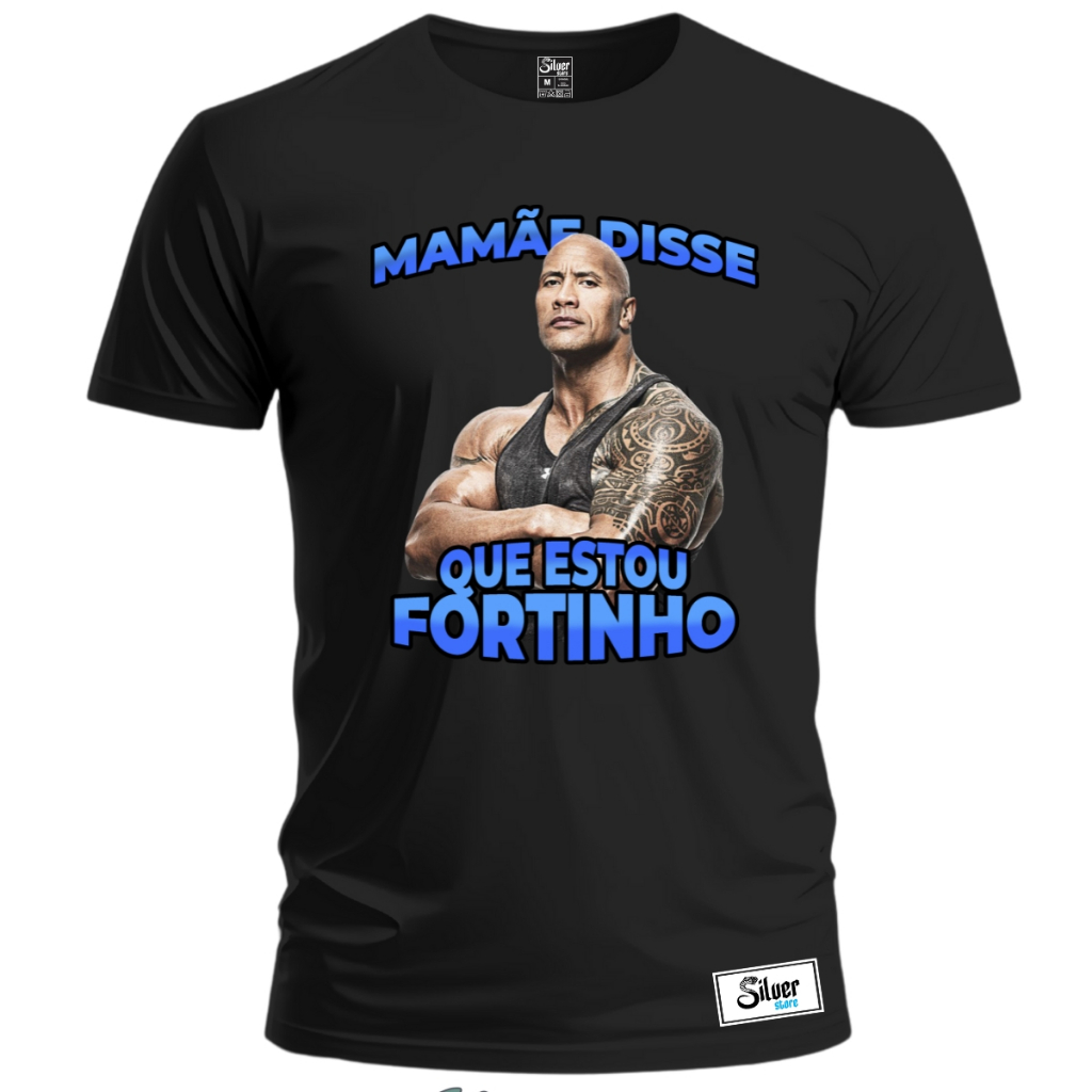 Camiseta Academia Mamae Disse Que Estou Fortinho 100%Algodão Camisa ...
