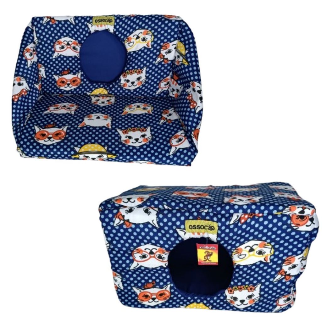 Cama Túnel Para Gatos Con Temática Navideña - 35x35x9.8 Pulgadas - Rojo Y Verde Con Bola De Juguete - Para Mascotas Pequeñas
