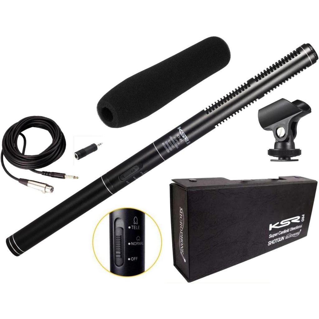 Microfone Shotgun boom Condensador Ultracardióide Ksr KT-81