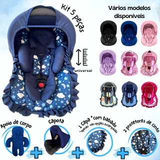 Kit Bebê Conforto 5 peças Tamanho Universal Capa Redutor Capota Protetor Cinto Galzerano Burigotto em Oferta na Shopee