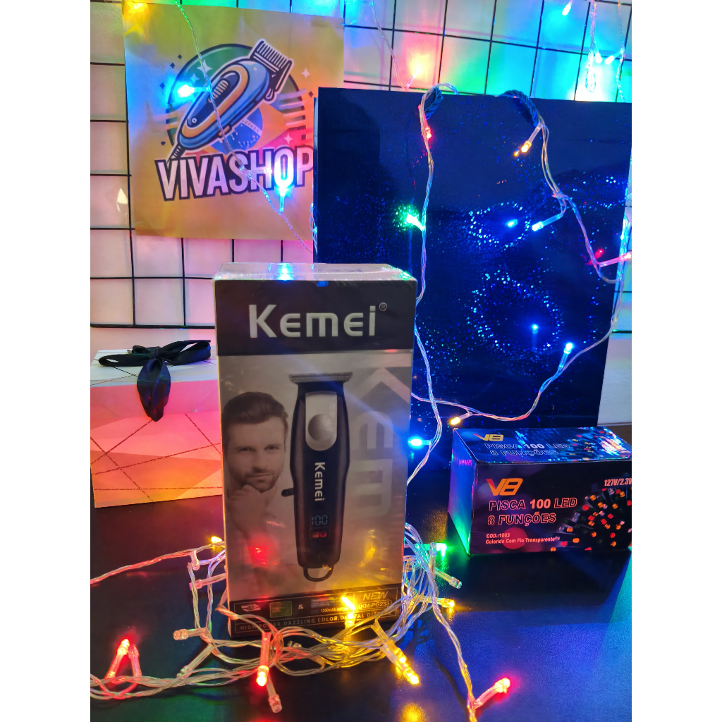 Kemei Km Pg M Quina De Corte De Cabelo Carregamento Usb Aparador Sem Fio Com Visor Lcd